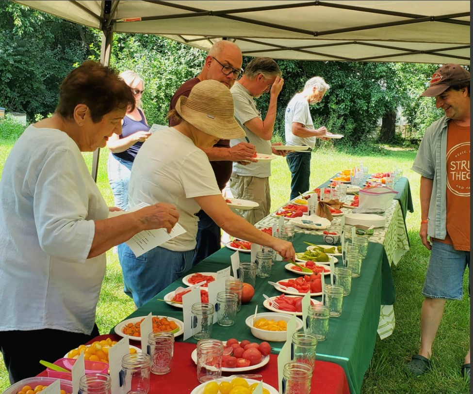 Participants taste a variety of heirloom